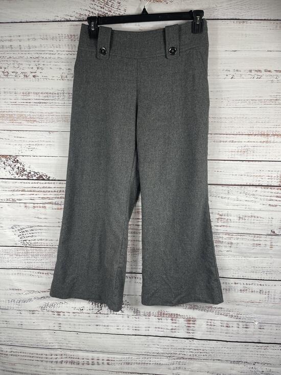 Burberry Pants - Burberry London Pants Women's M Gray Wool Blend Wide Leg Cropped Button Detail